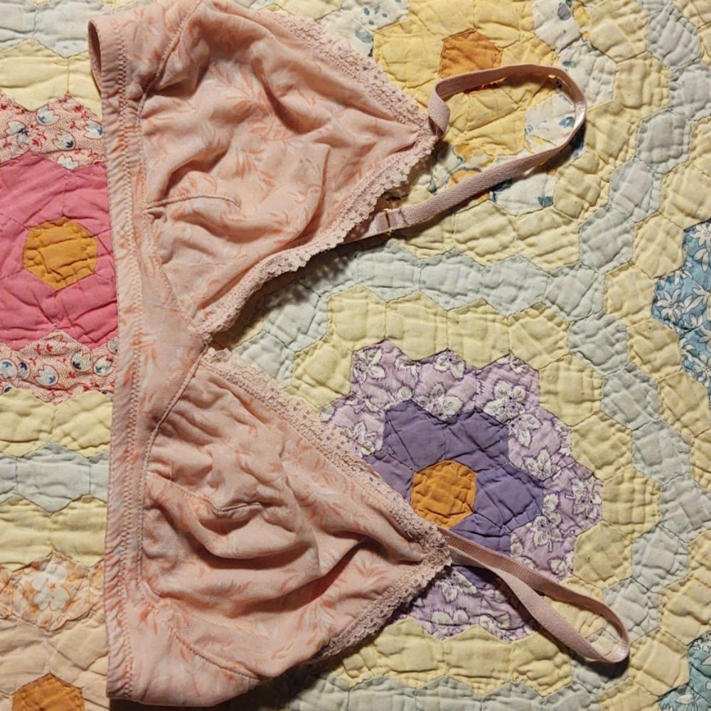 Bra size L Peach with fern print by The Webster